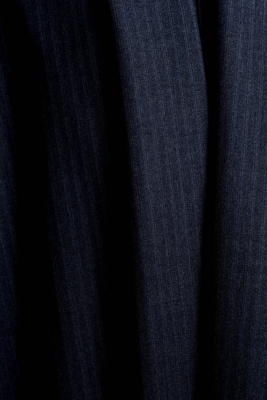 Vintage Suit Fabrics-Vintage V23511 Hield Blue Stripe Wool Suiting -3.1m