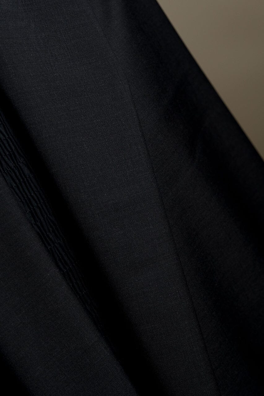 Vintage Suit Fabrics-Vintage V23517 Black Mink Cashmere Wool Suiting -3.1m