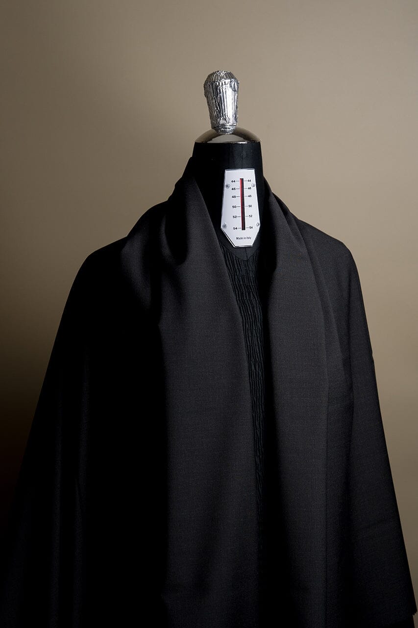 Vintage Suit Fabrics-Vintage V23517 Black Mink Cashmere Wool Suiting -3.1m