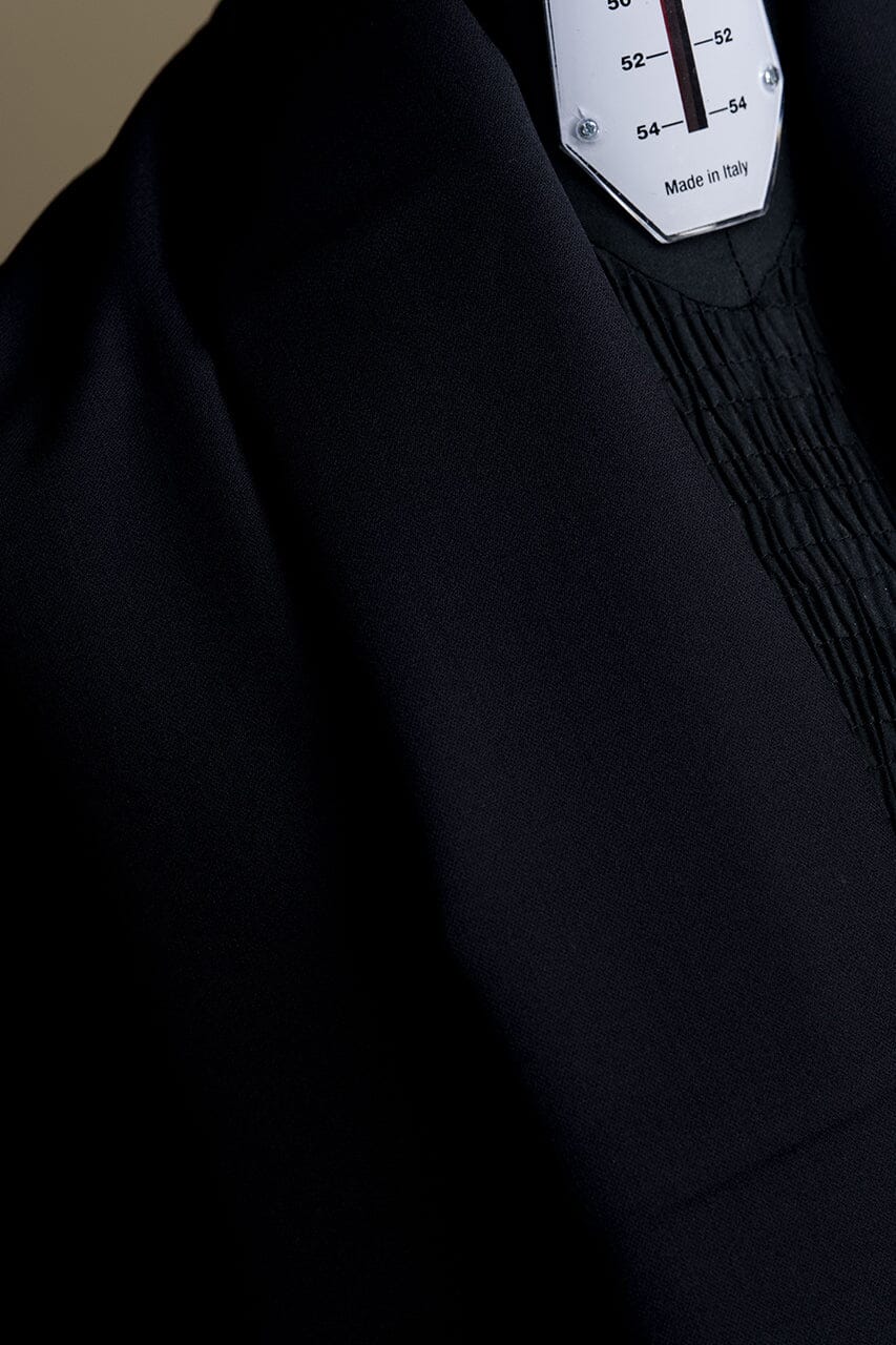 Vintage Suit Fabrics-Vintage V25002 Black Wool Cashmere Trosuering -1.5m