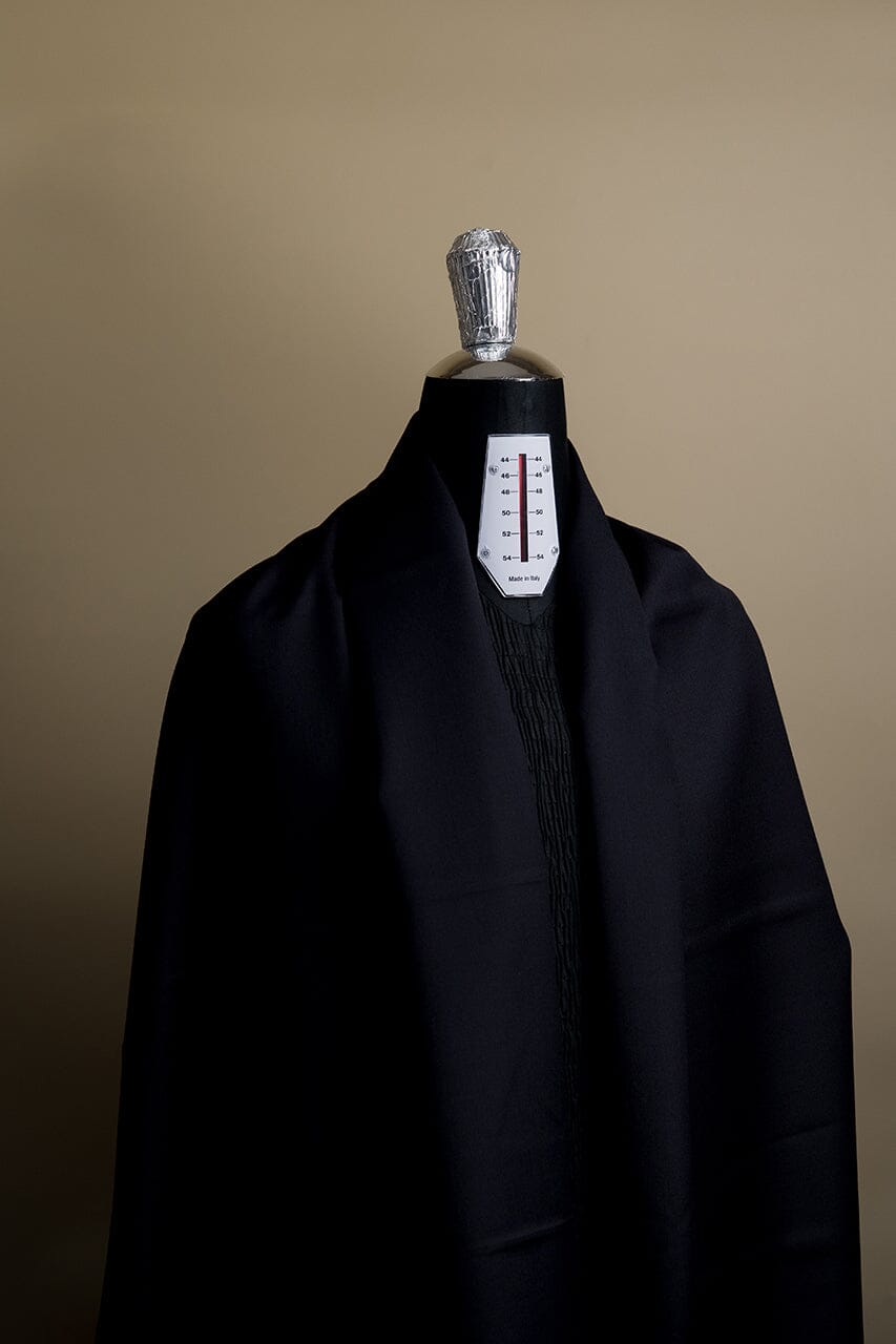 Vintage Suit Fabrics-Vintage V25002 Black Wool Cashmere Trosuering -1.5m