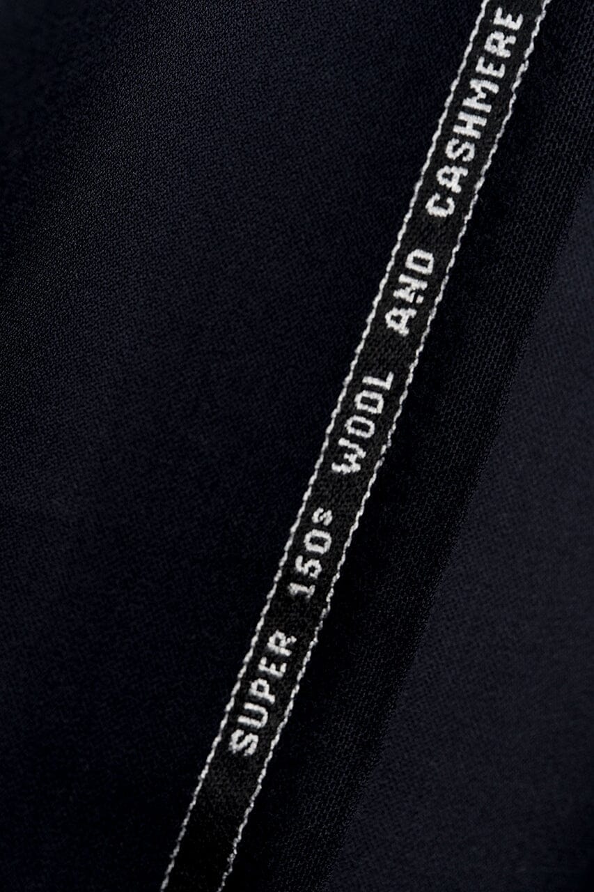 Vintage Suit Fabrics-Vintage V25002 Black Wool Cashmere Trosuering -1.5m