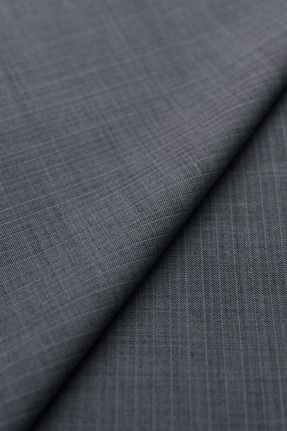 Vintage Suit Fabrics-Wain Shiell V20189 Wain Shiell Gray Stripe Wool Suiting - 2.7m