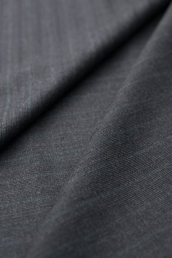 Vintage Suit Fabrics-Wain Shiell V20510 Wain Shiell Charcoal with Green Stripe Wool -1.8m