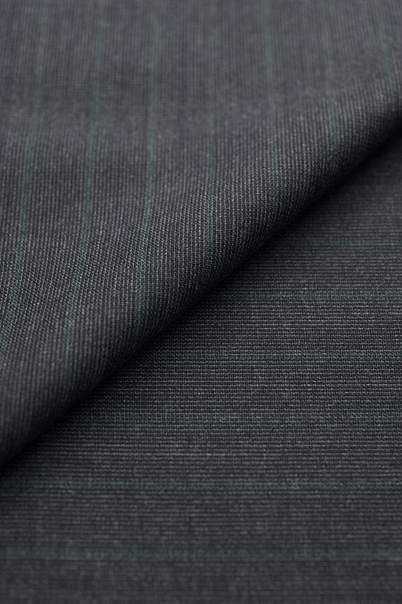 Vintage Suit Fabrics-Wain Shiell V20510 Wain Shiell Charcoal with Green Stripe Wool -1.8m